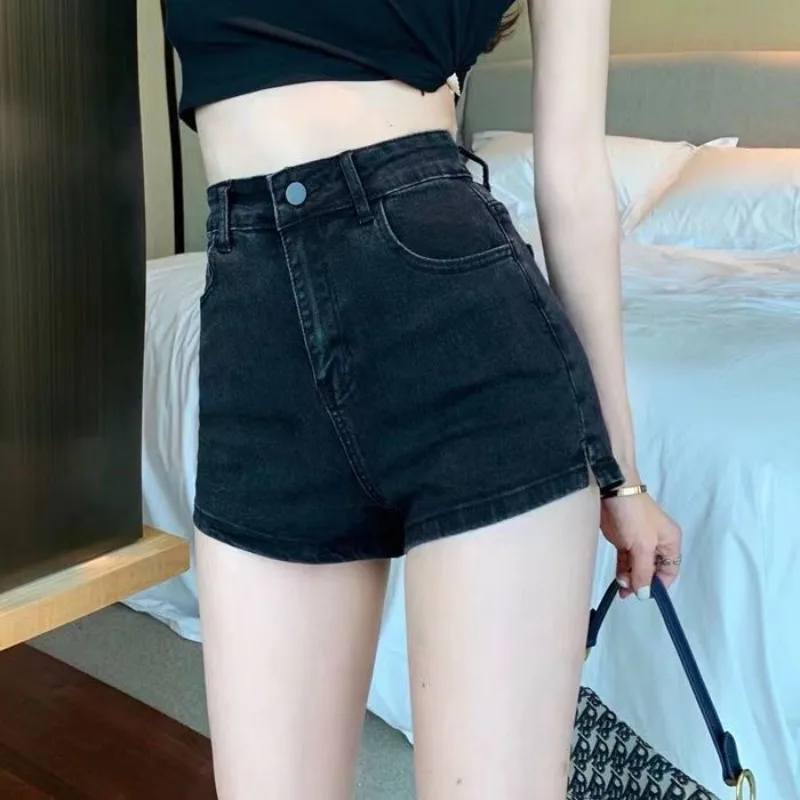 Denim Shorts Women Side-slit Summer Street Style Korean Fashion Vintage Pockets Casual High Waist All-match Solid Chic Trouser
Denim Shorts Women Side-slit Summer Street Style Korean Fashion Vintage Pockets Casual High Waist All-match Solid Chic Trouser