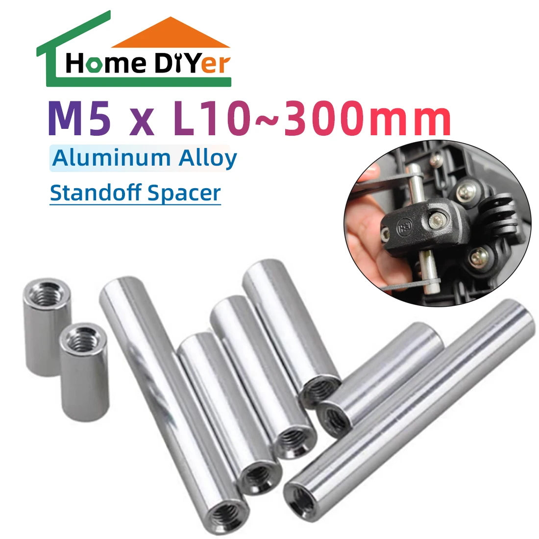 M5 Aluminum Round Threaded Sleeve Standoff Spacers Long Nuts Connector for RC Model Length 10mm-300mm
M5 Aluminum Round Threaded Sleeve Standoff Spacers Long Nuts Connector for RC Model Length 10mm-300mm