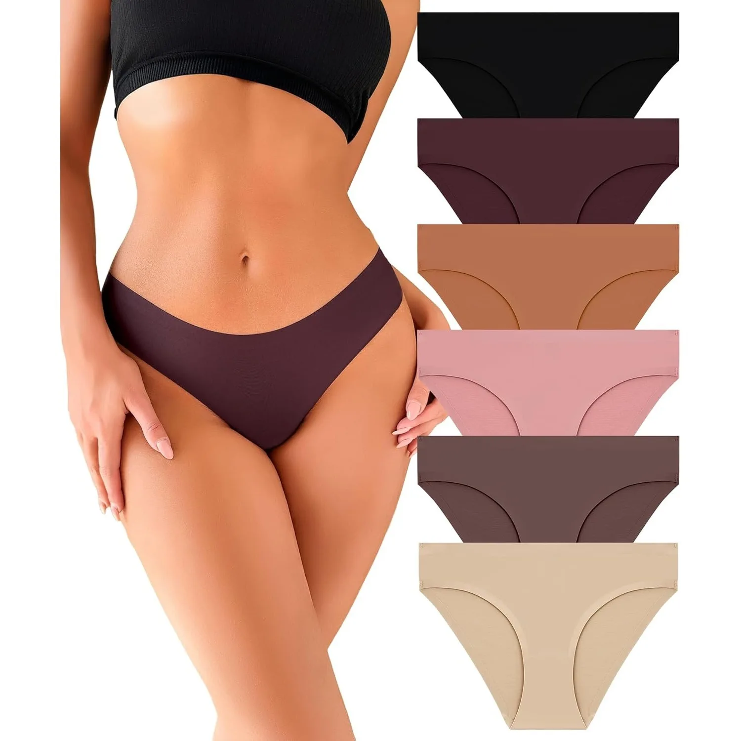 Seamless Underwear for Women Soft No Show Panties Sexy High Cut Invisible Hipster Silky Cheeky Ladies Bikini 6 Pack
Seamless Underwear for Women Soft No Show Panties Sexy High Cut Invisible Hipster Silky Cheeky Ladies Bikini 6 Pack