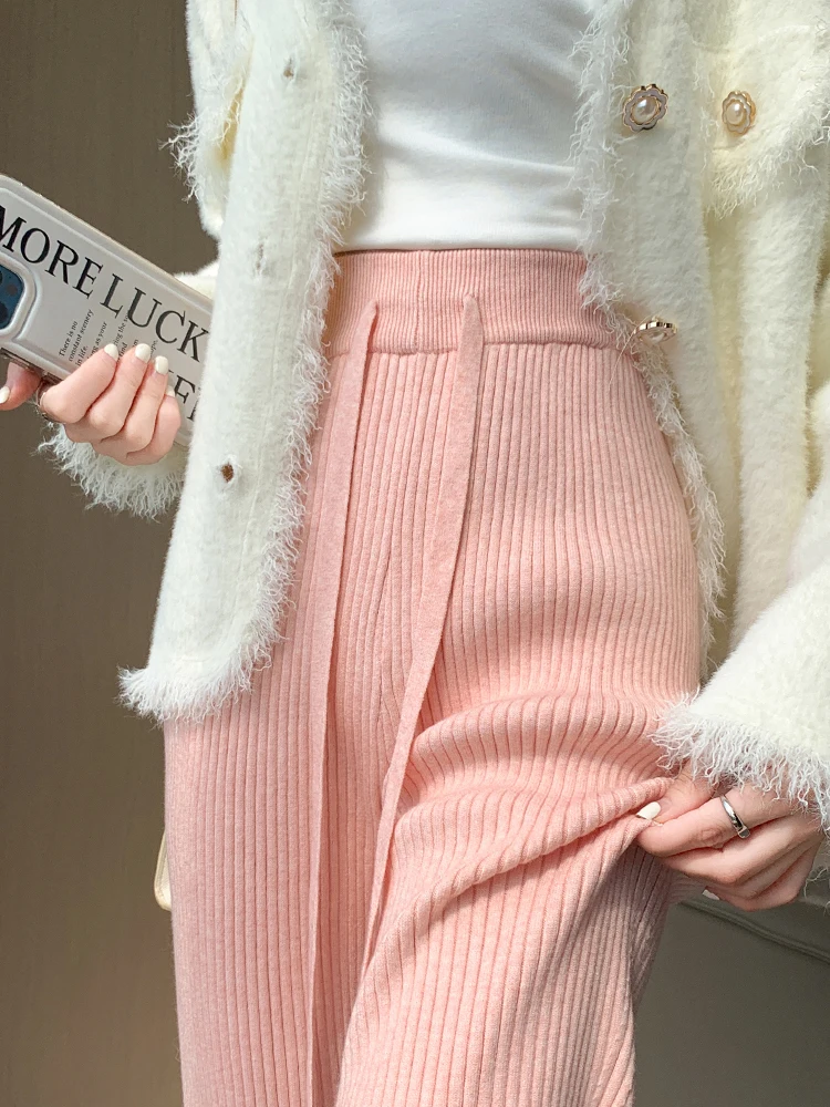 Casual Knitted Sweaters for Women Streetwear French Style Fashion Pants Loose Solid Wide Leg Pants 2023 New Autumn Winter Pants
Casual Knitted Sweaters for Women Streetwear French Style Fashion Pants Loose Solid Wide Leg Pants 2023 New Autumn Winter Pants