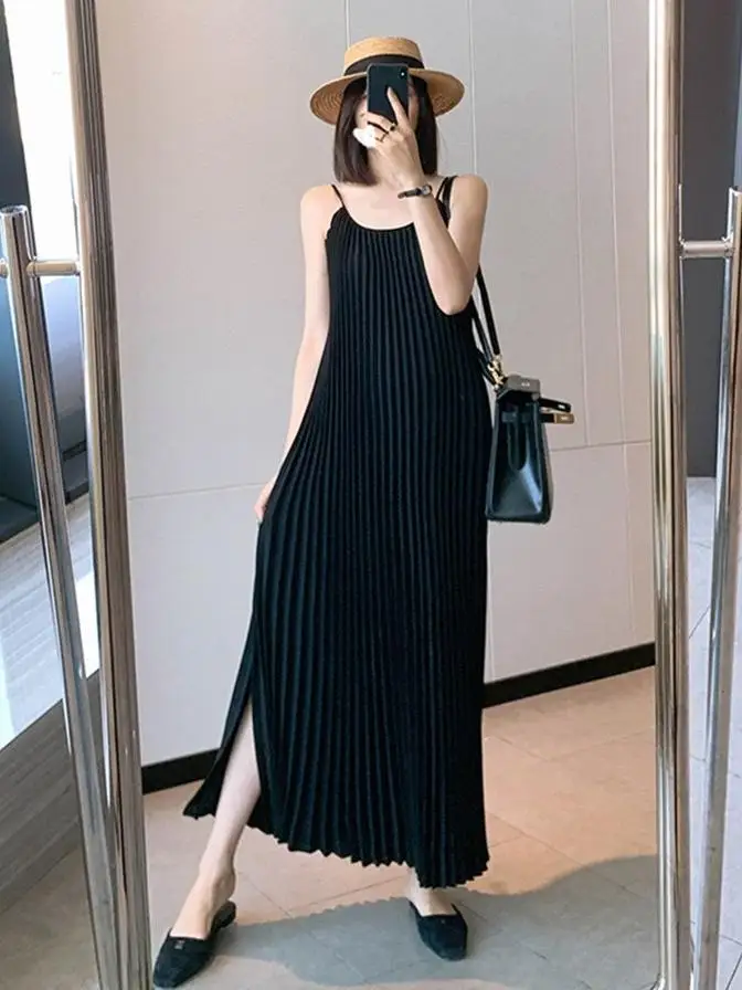 Summer Vacation Casual A-Line Dress Pleated Sleeveless round Neck Mid-Length Slimming Gown City Commute High Waist Polyester ...
Summer Vacation Casual A-Line Dress Pleated Sleeveless round Neck Mid-Length Slimming Gown City Commute High Waist Polyester ...