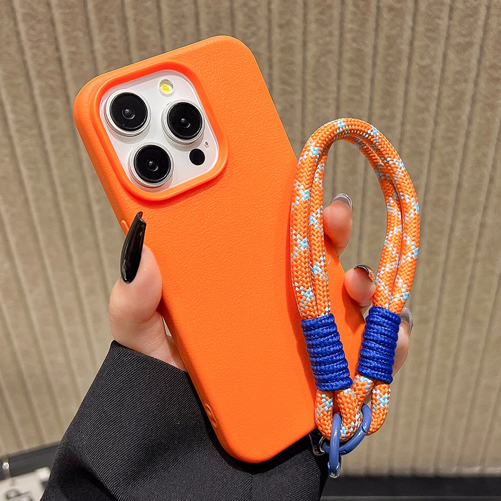 Cute Leather Texture With Lanyard Soft Phone Case For iPhone 15 Pro 17 14 Plus 16 13 11 12 Pro Max Candy Color Wrist Strap Cover
Cute Leather Texture With Lanyard Soft Phone Case For iPhone 15 Pro 17 14 Plus 16 13 11 12 Pro Max Candy Color Wrist Strap Cover