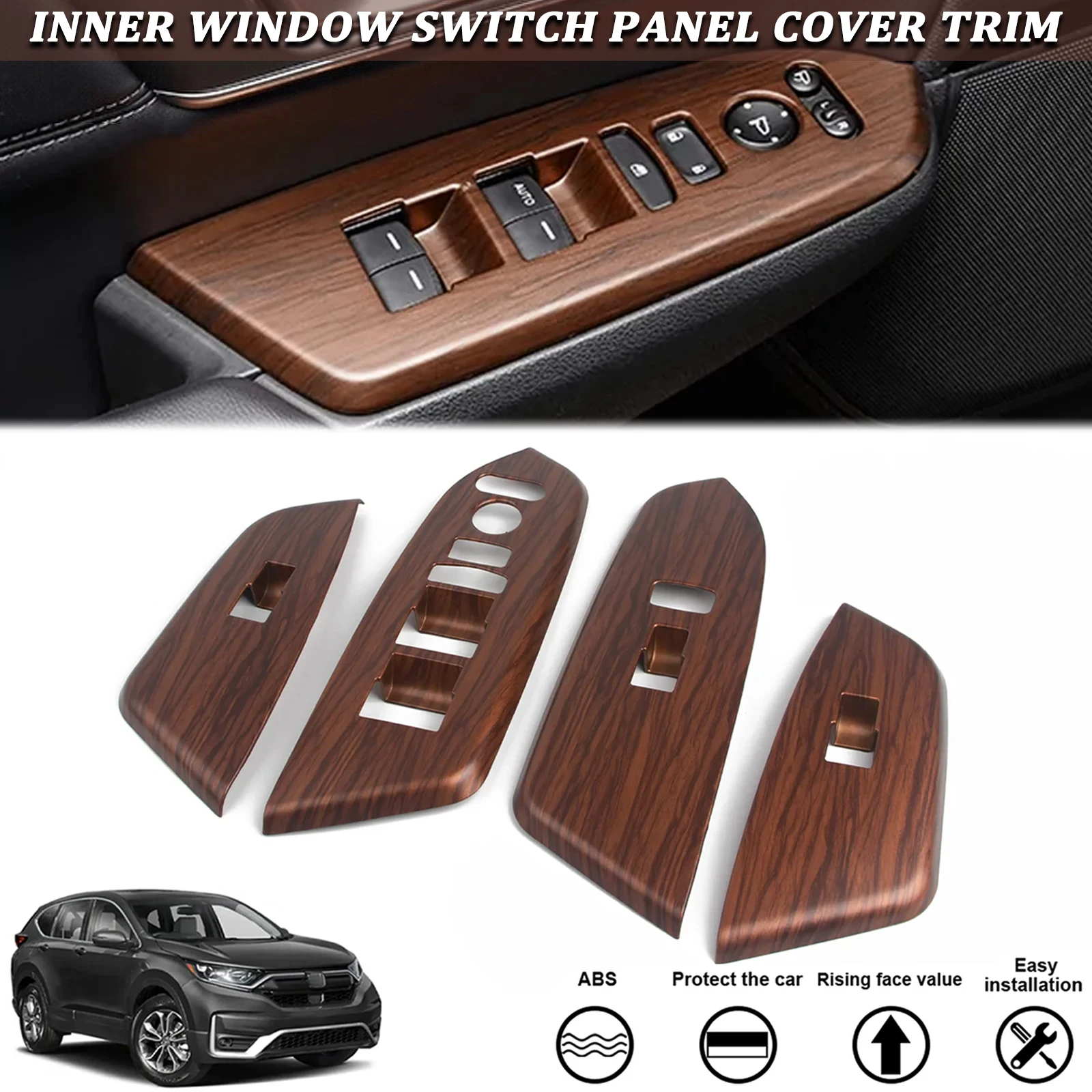 4pcs Peach Wood Grain Interior Window Switch Panel Cover Lift Button Door Lock Control Trims For Honda CRV CR-V EX LX 2017-2022
4pcs Peach Wood Grain Interior Window Switch Panel Cover Lift Button Door Lock Control Trims For Honda CRV CR-V EX LX 2017-2022