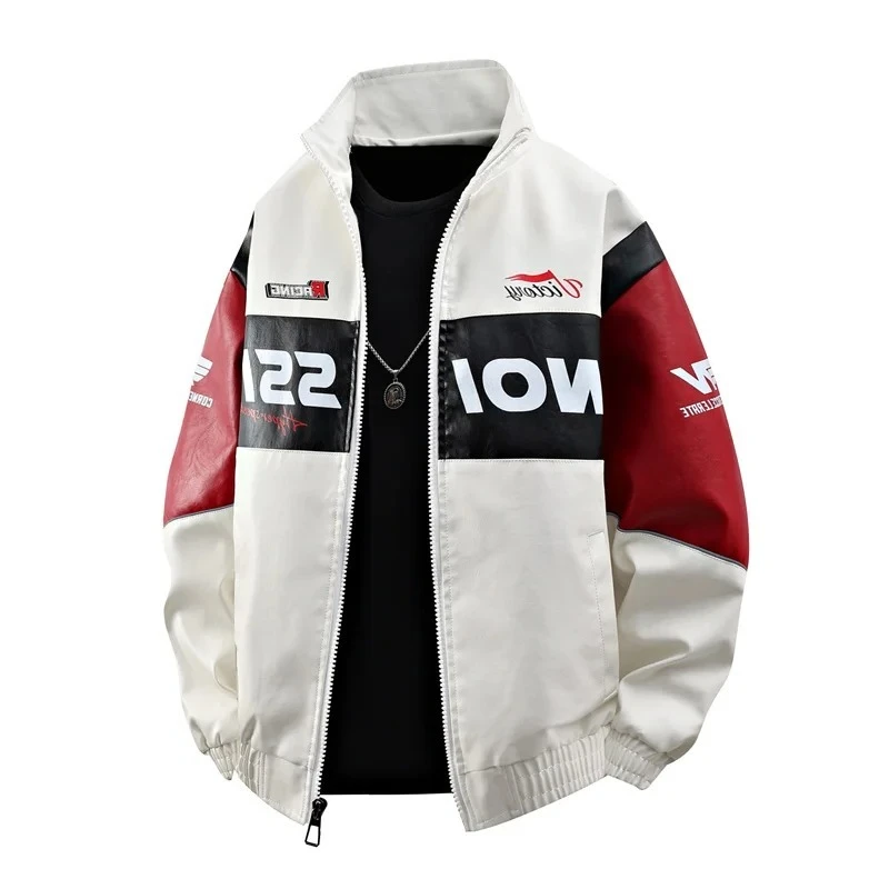 Color Blocking Motorcycle Leather Jacket Men's Streetwear Ruffian Trendy Advanced Motorbike Coat Men Zipper PU Leather Jackets 
Color Blocking Motorcycle Leather Jacket Men's Streetwear Ruffian Trendy Advanced Motorbike Coat Men Zipper PU Leather Jackets