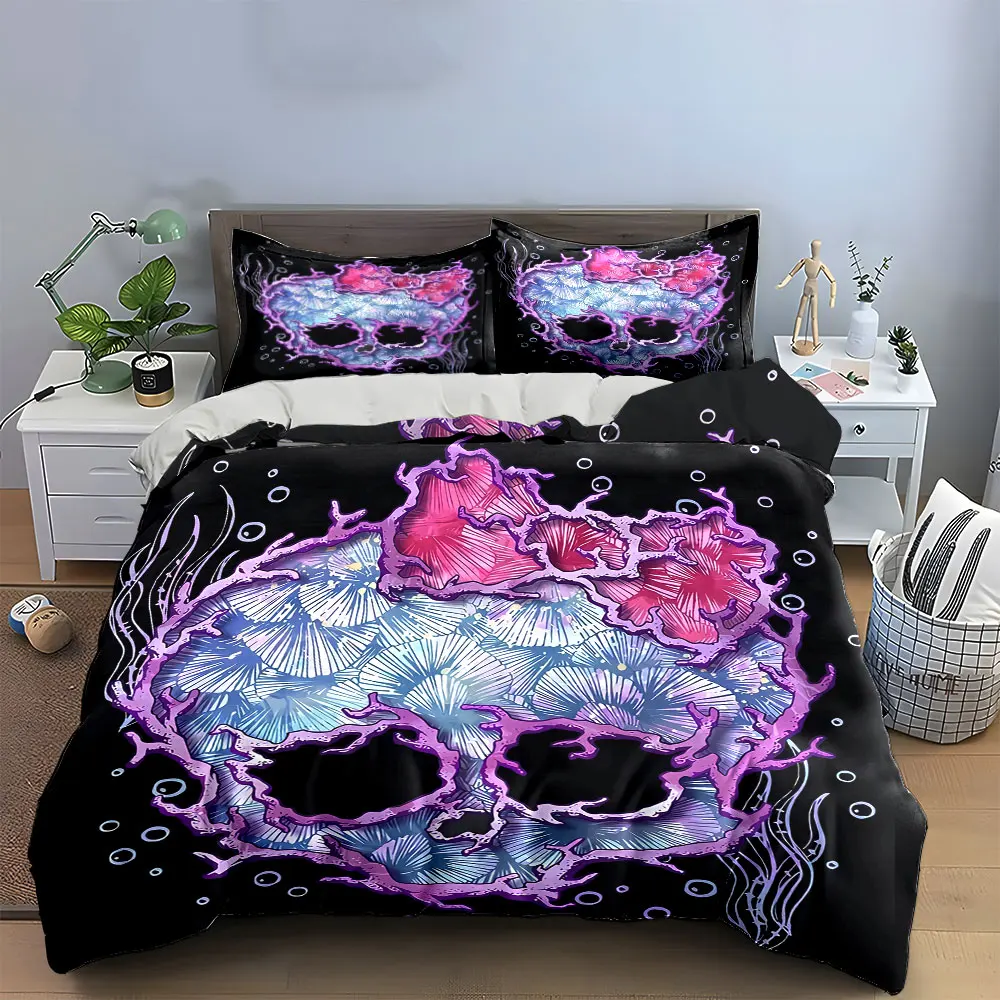 Skull Art Decor Set Bedding Set with 1 Duvet Cover 2 Pillowcases Single Double King Queen, Gift
Skull Art Decor Set Bedding Set with 1 Duvet Cover 2 Pillowcases Single Double King Queen, Gift