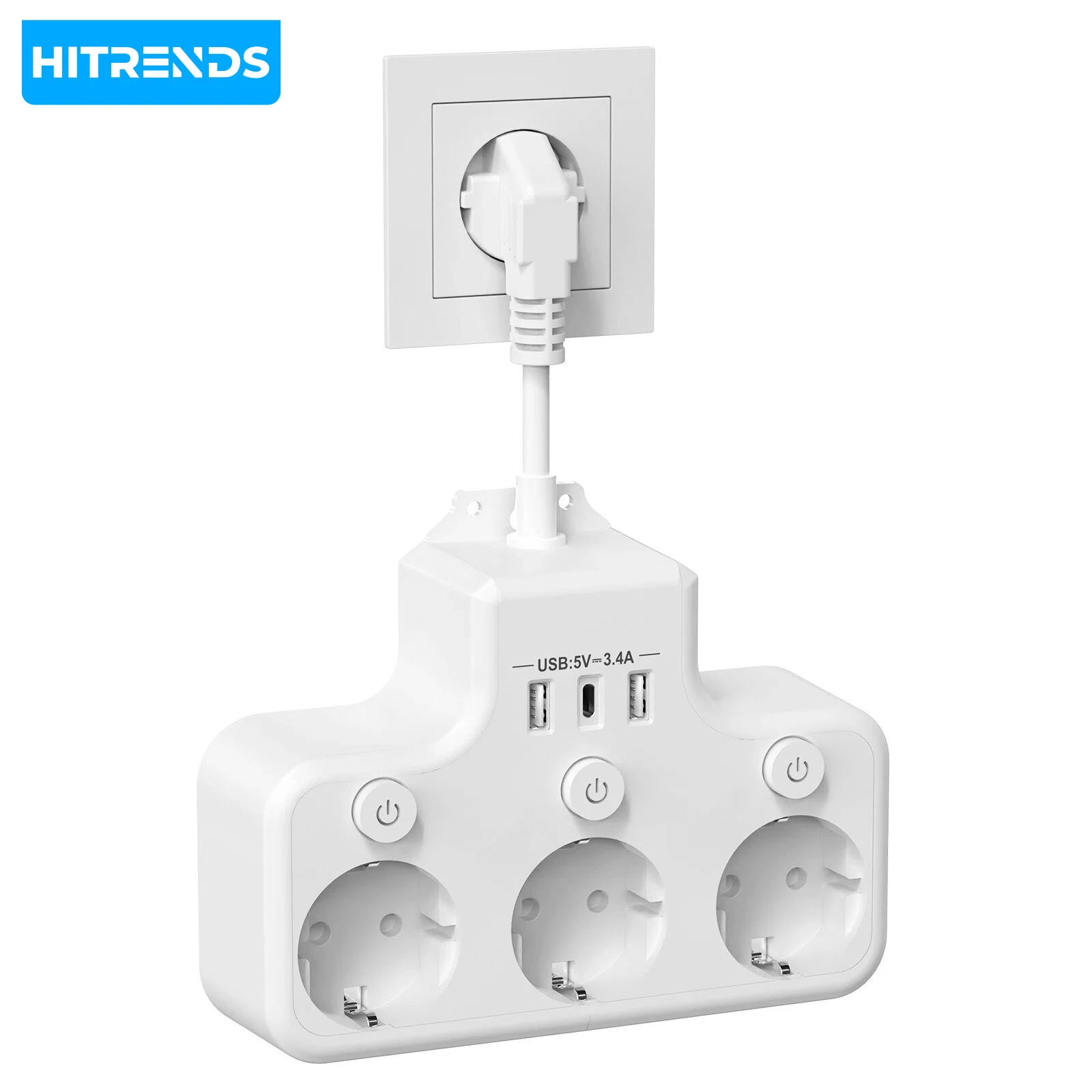 German standard multi-functional smart socket 2USB+Type-C fast charging children's safety door, suitable for home and travel
German standard multi-functional smart socket 2USB+Type-C fast charging children's safety door, suitable for home and travel