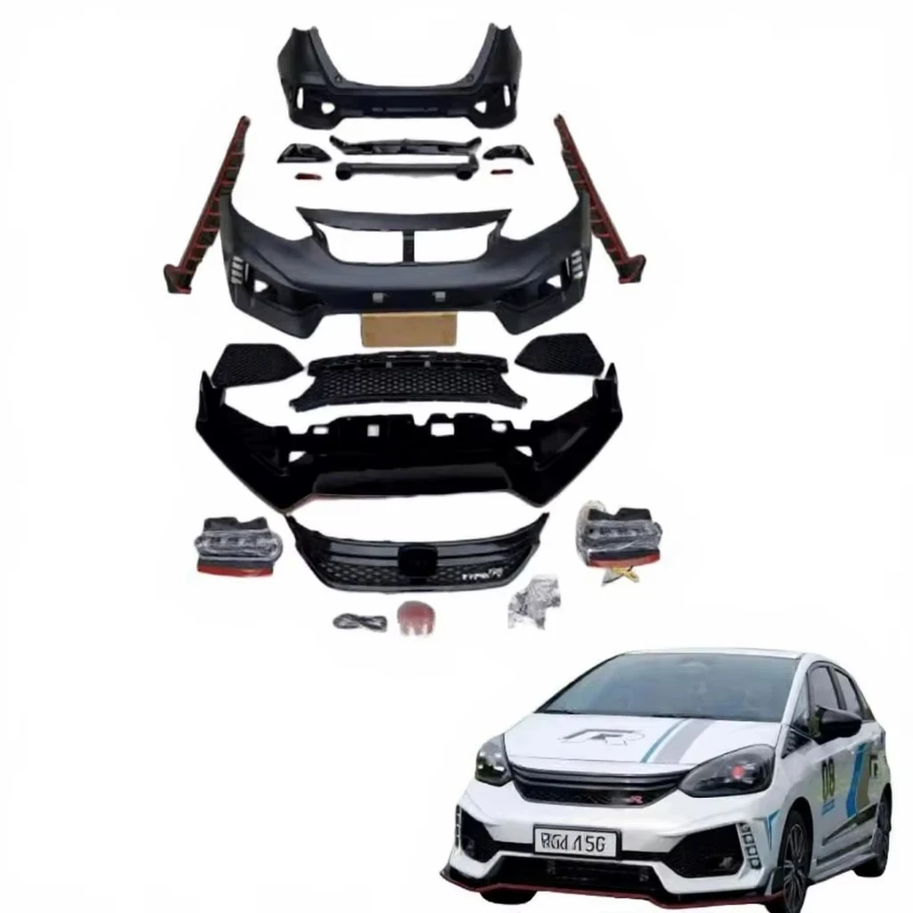 Auto Body Kit for 2021 Fit GR9 Modified to Type-R Style Front Rear Bumper Grille Side Skirts TR Design Spoiler Wing PP Plastic
Auto Body Kit for 2021 Fit GR9 Modified to Type-R Style Front Rear Bumper Grille Side Skirts TR Design Spoiler Wing PP Plastic