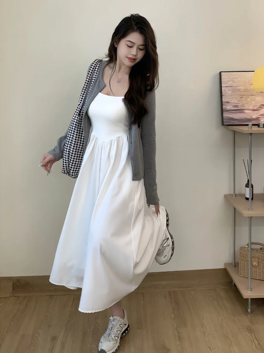 plus Size Women's Gentle Sle Vest Strap Top White f Skirt Two-Piece Set Spring Faion Slimming Effect Soft Fabric 
plus Size Women's Gentle Sle Vest Strap Top White f Skirt Two-Piece Set Spring Faion Slimming Effect Soft Fabric