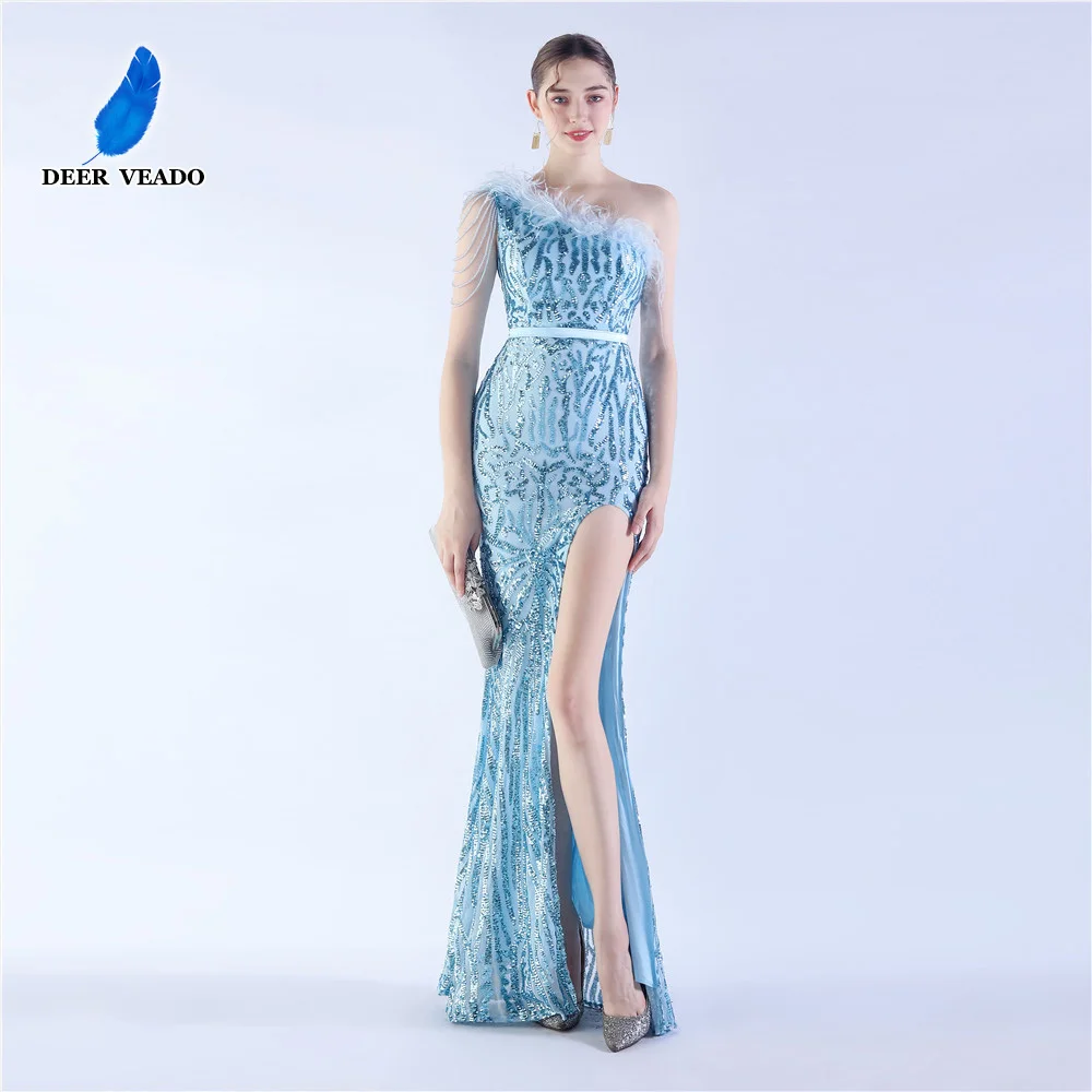 DEERVEADO 10 Colors Women's One Shoulder Evening Dress with Beads Sexy Slit Prom Party Dresses Long Formal Occasion Dress
DEERVEADO 10 Colors Women's One Shoulder Evening Dress with Beads Sexy Slit Prom Party Dresses Long Formal Occasion Dress