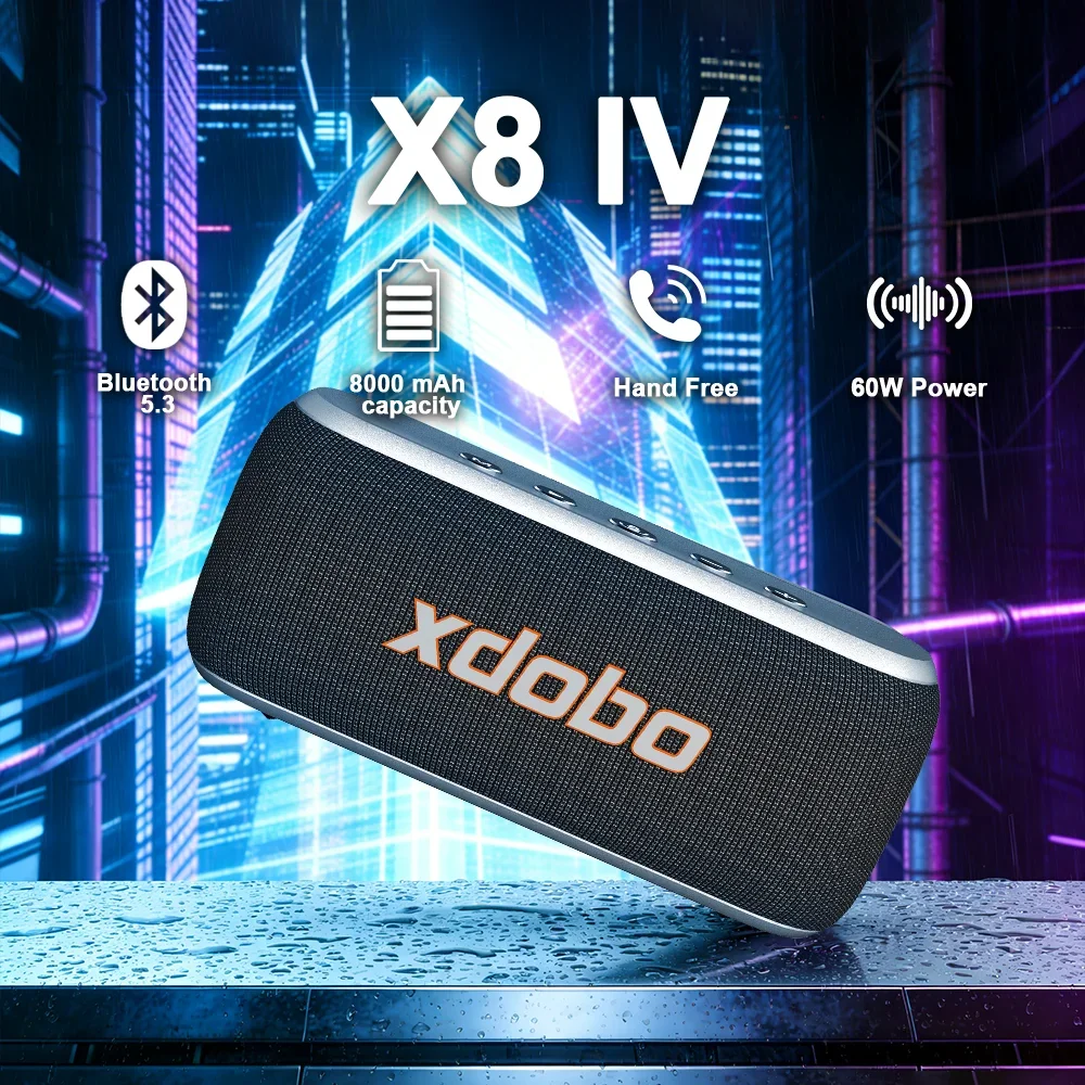 Портативная колонка XDOBO X8 IV 60 Вт с сабвуфером, прочная, с аккумулятором 8000 мАч, глубокими басами, RGB-подсветкой, для улицы, для смартфонов и телевизоров (саундбар)
Портативная колонка XDOBO X8 IV 60 Вт с сабвуфером, прочная, с аккумулятором 8000 мАч, глубокими басами, RGB-подсветкой, для улицы, для смартфонов и телевизоров (саундбар)