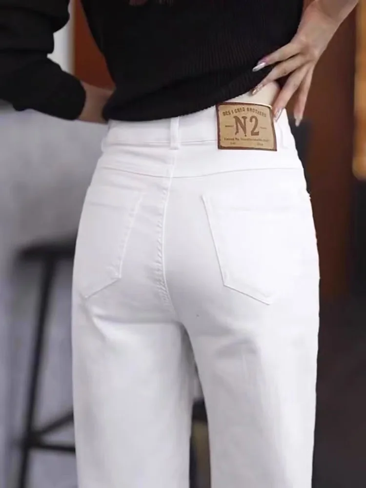 White Straight Leg Jeans Women's Small Size Fleece Lined Slim Fit Light Color Wide Leg Pants Autumn Winter Fashion Casual
White Straight Leg Jeans Women's Small Size Fleece Lined Slim Fit Light Color Wide Leg Pants Autumn Winter Fashion Casual