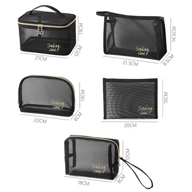 Women Mesh Transparent Cosmetic Bag Small Large Clear Black Makeup Bag Travel Toiletry Kits Cosmetic Organizer Bag Pouch
Women Mesh Transparent Cosmetic Bag Small Large Clear Black Makeup Bag Travel Toiletry Kits Cosmetic Organizer Bag Pouch