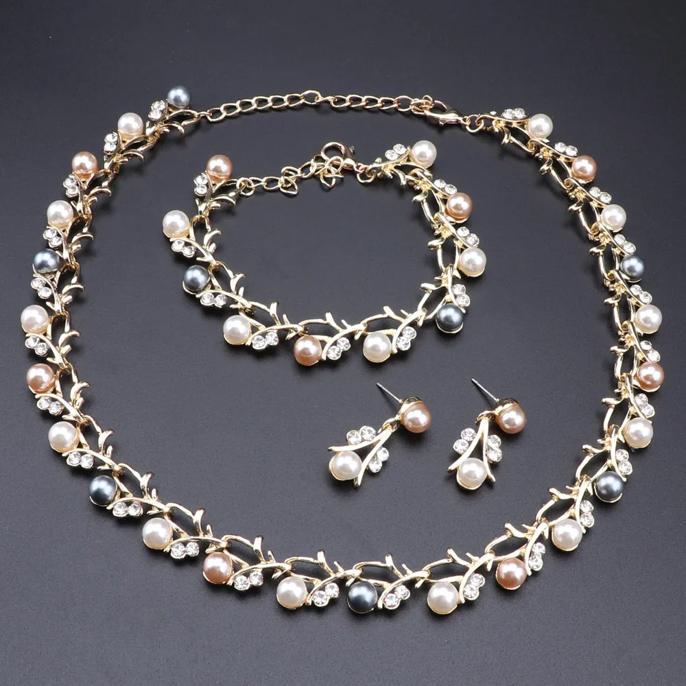 Fashion Classic Imitation Pearl Multicolour Plated Crystal Elegant Party Gift Costume Pearl Necklace Party Jewelry Sets
Fashion Classic Imitation Pearl Multicolour Plated Crystal Elegant Party Gift Costume Pearl Necklace Party Jewelry Sets