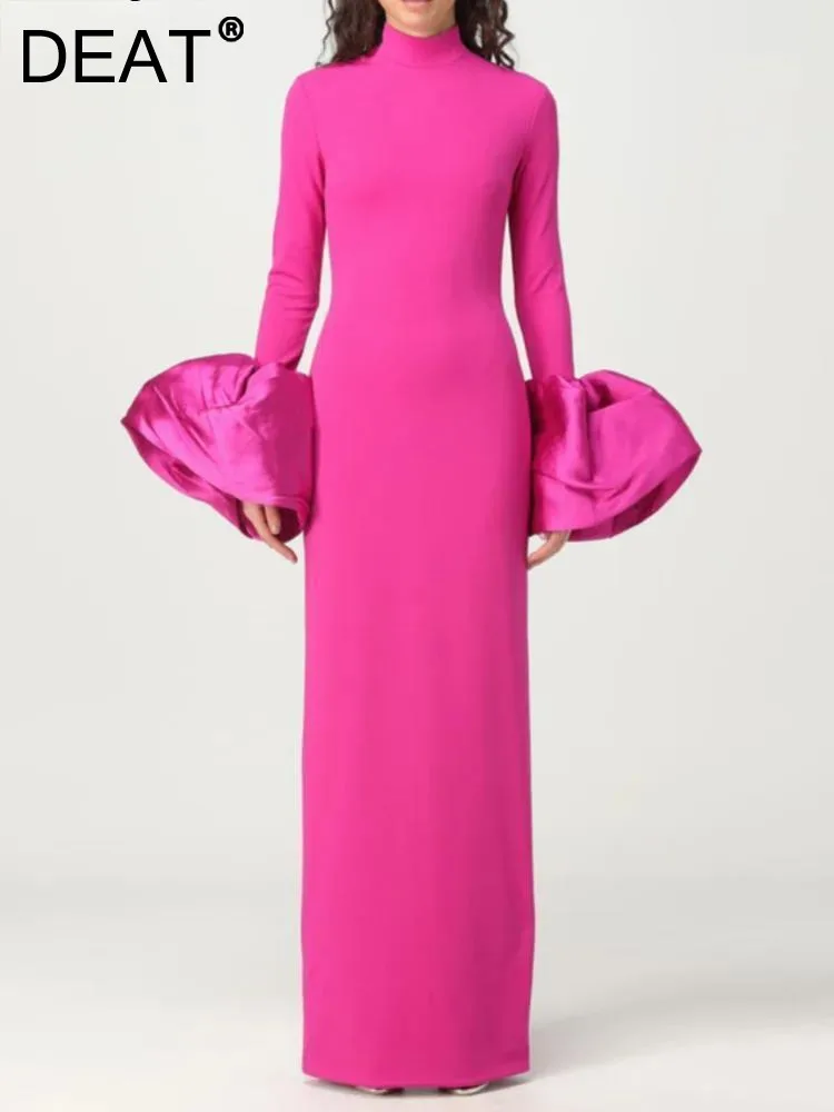 DEAT Elegant Dress Half High Collar Patchwork Bell Sleeve Pink Women's Evening Party Dresses 2024 Autumn New Fashion 13DB7964
DEAT Elegant Dress Half High Collar Patchwork Bell Sleeve Pink Women's Evening Party Dresses 2024 Autumn New Fashion 13DB7964