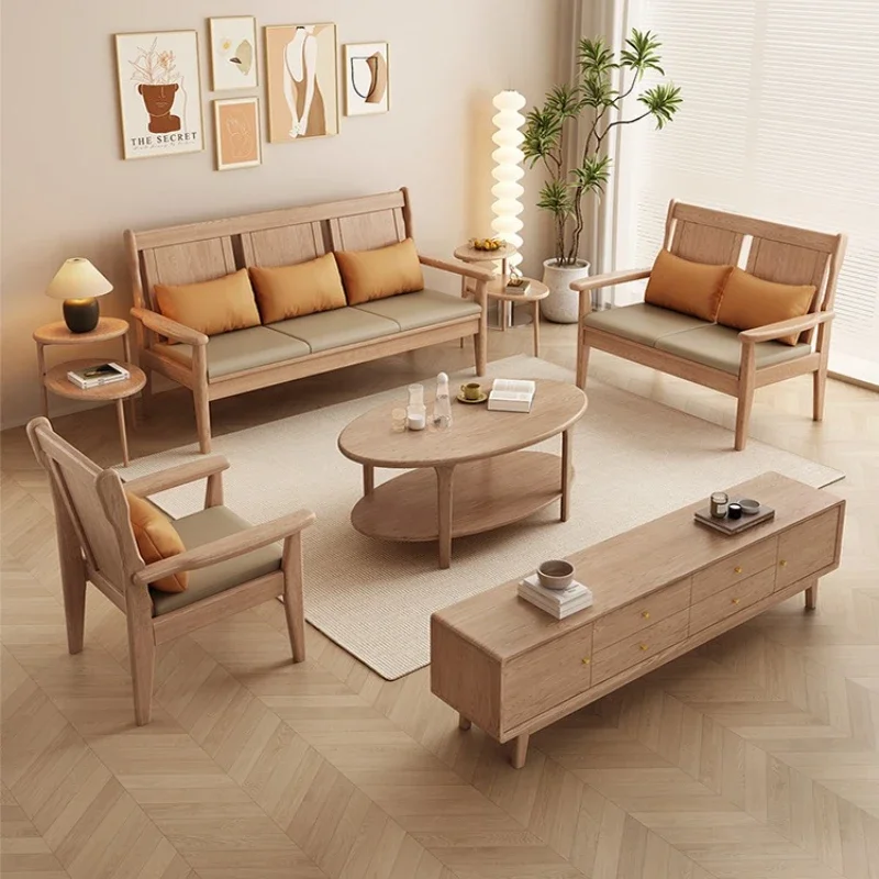 All solid wood sofa combination living room small apartment simple modern homestay log wind wooden sofa
All solid wood sofa combination living room small apartment simple modern homestay log wind wooden sofa