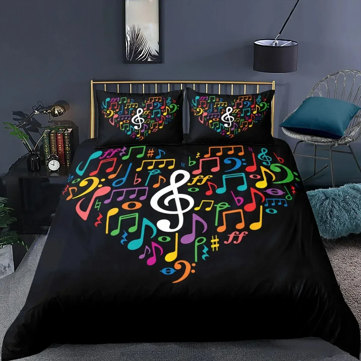 Music Note Bedding Set Duvet Cover Pillowcases Full Queen King Adults Kids 3D Printed Fashion Rainbow Music Note Bed Linen
Music Note Bedding Set Duvet Cover Pillowcases Full Queen King Adults Kids 3D Printed Fashion Rainbow Music Note Bed Linen