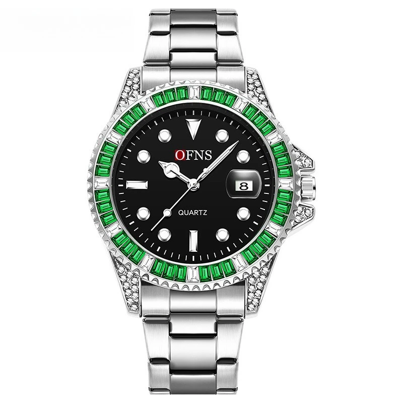 OFNS *Hot Sale Men's Watch Fashion Green Water Ghost Calendar Men's Watch Waterproof Diamond Strap Quartz Watch
OFNS *Hot Sale Men's Watch Fashion Green Water Ghost Calendar Men's Watch Waterproof Diamond Strap Quartz Watch
