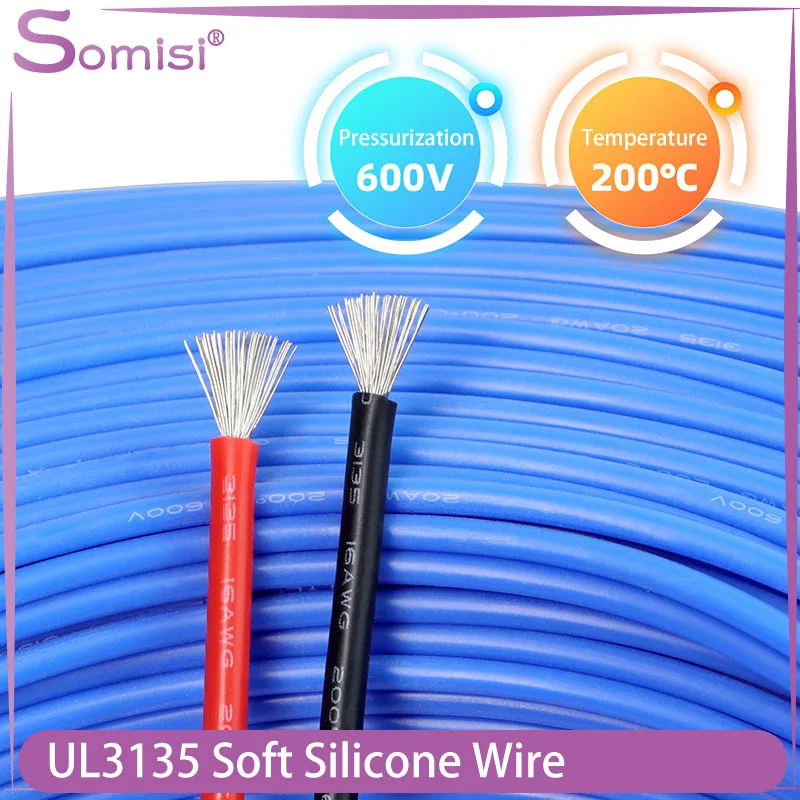 1/5/10/20M UL3135 Silicone Wire Flexible Heat-resistant Tinned Copper Electric Cable DIY LED Lamp Lighting 30 28 26 24 22 20AWG
1/5/10/20M UL3135 Silicone Wire Flexible Heat-resistant Tinned Copper Electric Cable DIY LED Lamp Lighting 30 28 26 24 22 20AWG