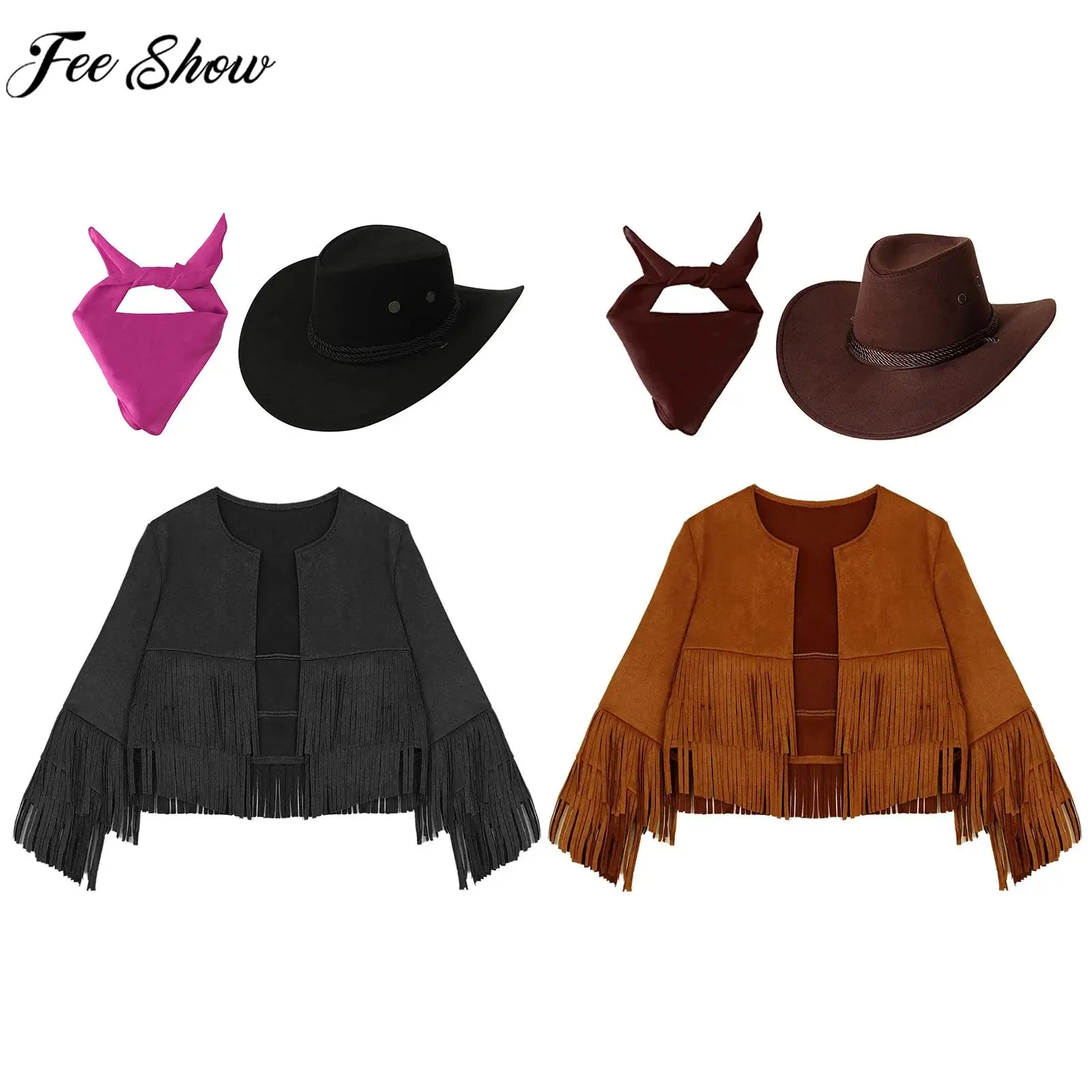 Детский костюм в стиле вестерн для ковбоев и ковбойек: куртка с длинными рукавами и бахромой, шляпа и бандана для Хэллоуина, карнавала, тематических вечеринок
Детский костюм в стиле вестерн для ковбоев и ковбойек: куртка с длинными рукавами и бахромой, шляпа и бандана для Хэллоуина, карнавала, тематических вечеринок