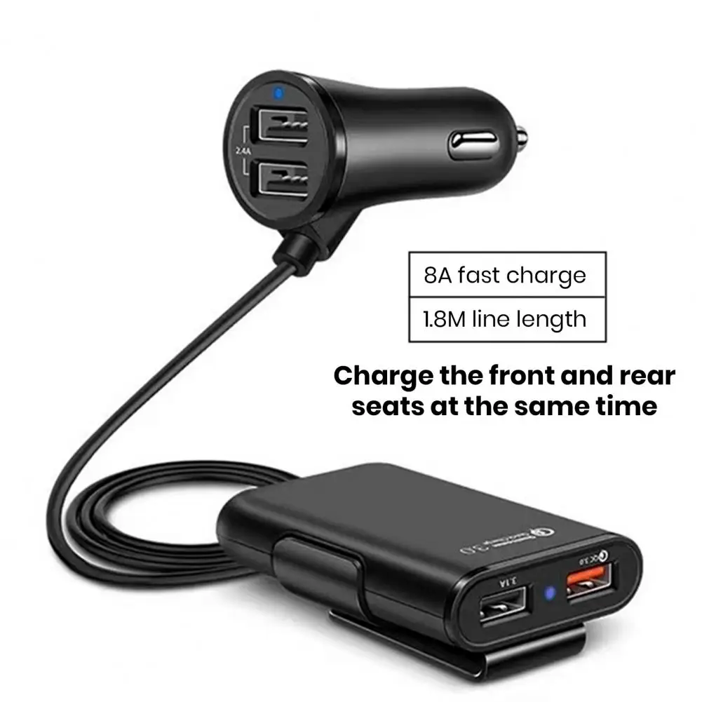 Durable Car Charger for Multiple Devices Universal High Power Car Charger with 4 Usb Ports Fast Charge Adapter for Front Rear
Durable Car Charger for Multiple Devices Universal High Power Car Charger with 4 Usb Ports Fast Charge Adapter for Front Rear