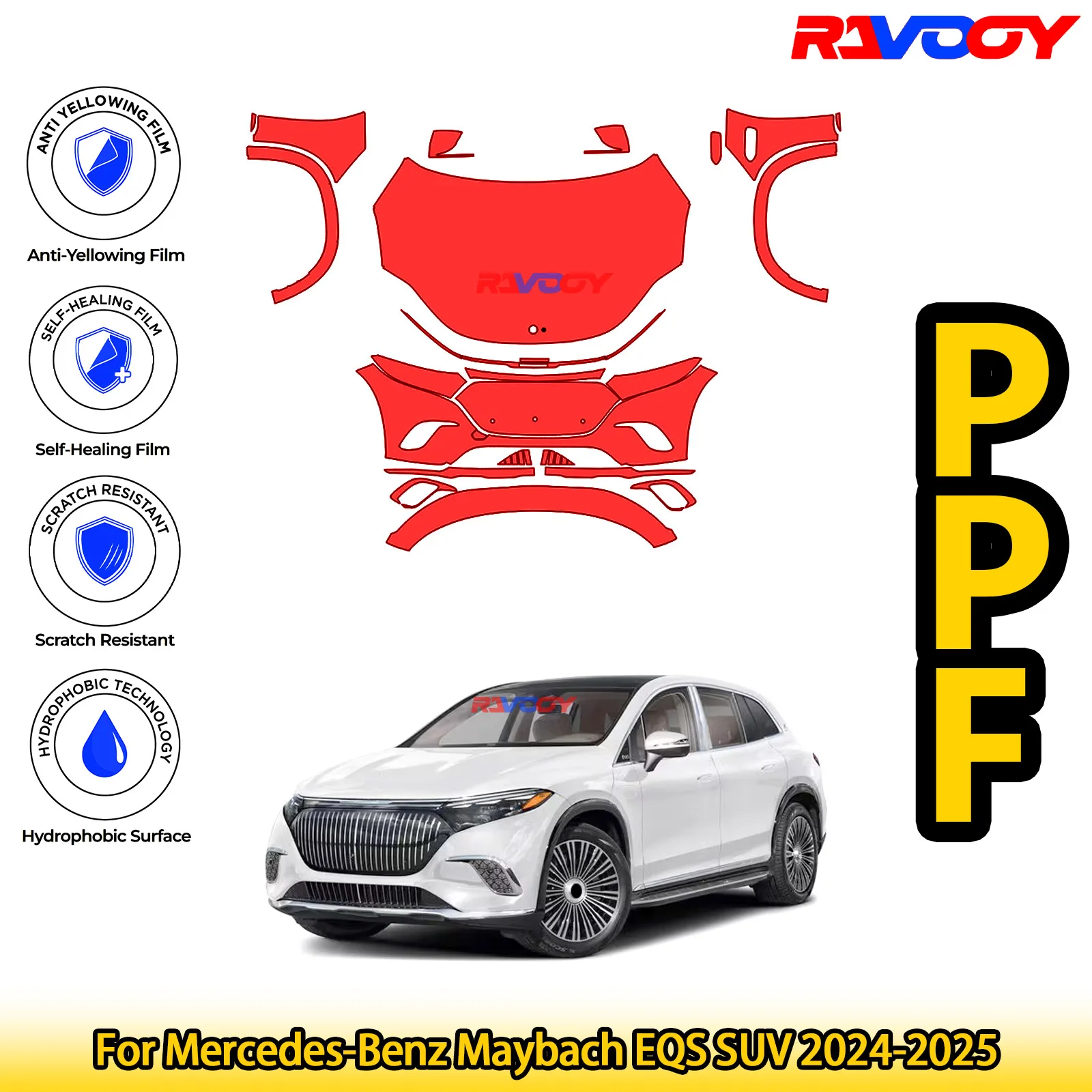 For Mercedes-Benz Maybach EQS SUV 2024-2025 Glossy Matte Black Precut front PPF Kit Paint Protection Film
For Mercedes-Benz Maybach EQS SUV 2024-2025 Glossy Matte Black Precut front PPF Kit Paint Protection Film