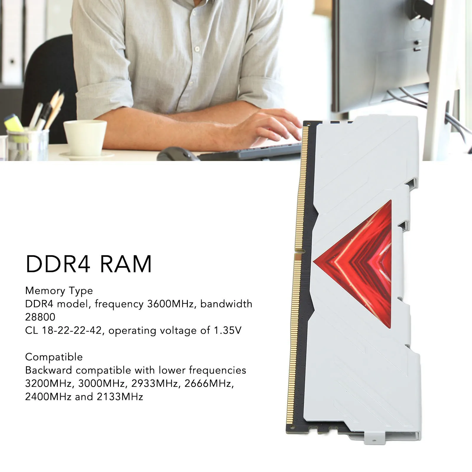 2pcs DDR4 RAM 8GB 3600MHz PC4 28800U Metal 1.35V Heat Dissipation Desktop Memory Module for Office
2pcs DDR4 RAM 8GB 3600MHz PC4 28800U Metal 1.35V Heat Dissipation Desktop Memory Module for Office