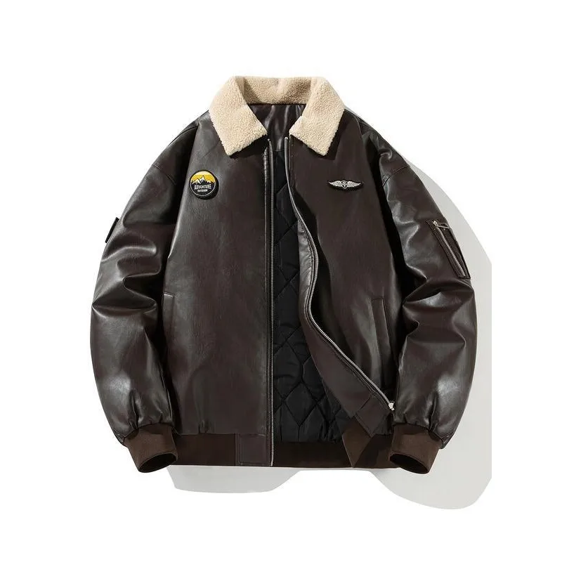 Retro Lamb Fur Jacket Men's Motorcycle Coat Vintage Outerwear Resistant to Deformation Five-Quarter Sleeve Other Material 100%
Retro Lamb Fur Jacket Men's Motorcycle Coat Vintage Outerwear Resistant to Deformation Five-Quarter Sleeve Other Material 100%