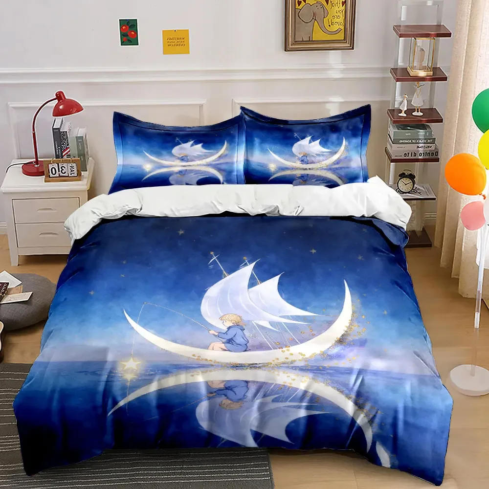 Dreamy Moonlit Sailing Decor Set Soft Comfortable Duvet Cover Bedding Set Included 1*Duvet Cover & 2*Pillowcases, gift
Dreamy Moonlit Sailing Decor Set Soft Comfortable Duvet Cover Bedding Set Included 1*Duvet Cover & 2*Pillowcases, gift