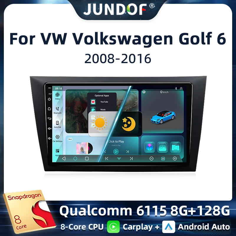 Jundof Wireless CarPlay for Apple Android 13 Auto Radio for VW Golf 6 2008 2009 2010 2011-2016 Multimedia Screen Stereo GPS RDS
Jundof Wireless CarPlay for Apple Android 13 Auto Radio for VW Golf 6 2008 2009 2010 2011-2016 Multimedia Screen Stereo GPS RDS