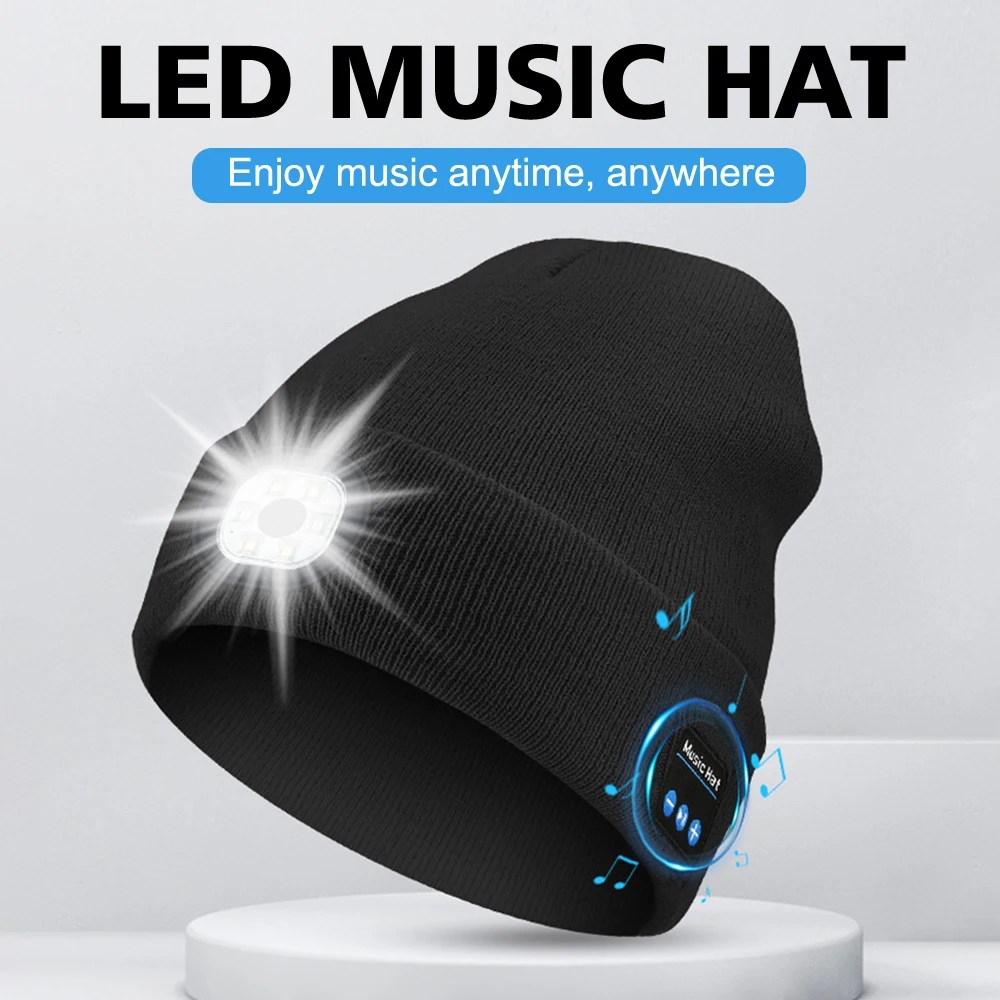 Hands-free Beanie Rechargeable Bluetooth Led Hat Headset Bright Wireless Music Headphone Player Winter Warm Cap Night Jogging
Hands-free Beanie Rechargeable Bluetooth Led Hat Headset Bright Wireless Music Headphone Player Winter Warm Cap Night Jogging