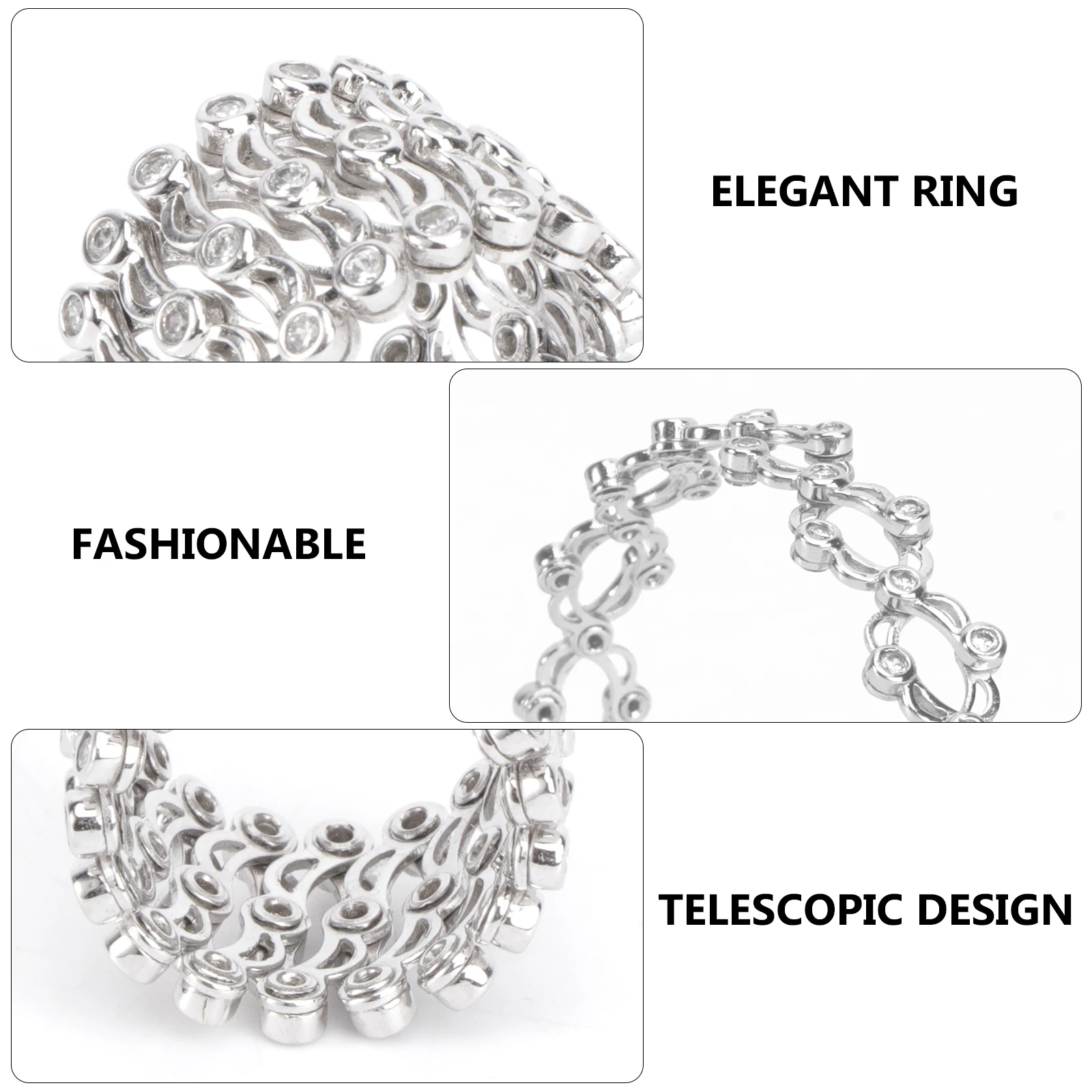 Stylish Stretchable Ring Female 2 In 1 Bracelet Silver Rhinestone Retractable Finger Jewelry Knuckle Ring For Party Daily Wear
Stylish Stretchable Ring Female 2 In 1 Bracelet Silver Rhinestone Retractable Finger Jewelry Knuckle Ring For Party Daily Wear