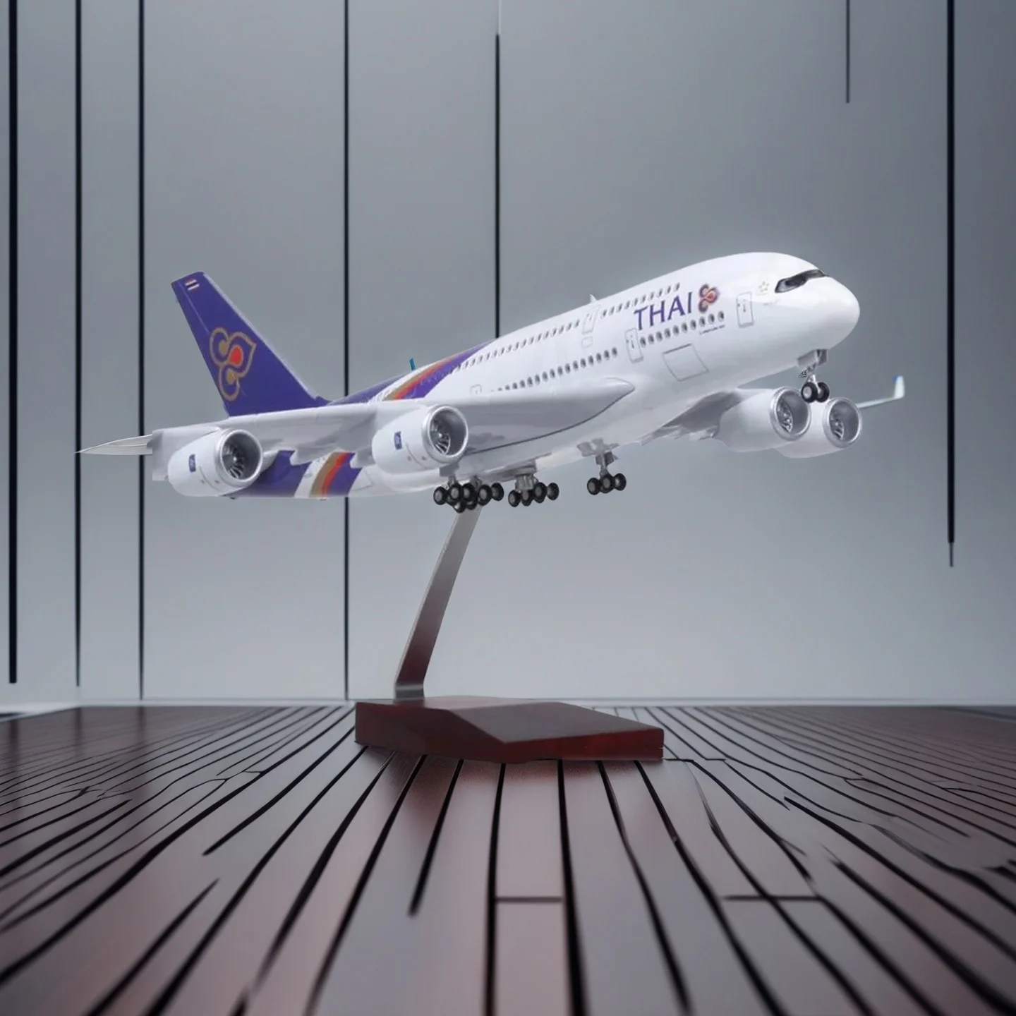 Airplane Toys 1/160 Scale 46cm A380 Thai Airways DieCast Resin Plane Model Aircraft Adult Gift With Lights On Wheels Collection
Airplane Toys 1/160 Scale 46cm A380 Thai Airways DieCast Resin Plane Model Aircraft Adult Gift With Lights On Wheels Collection