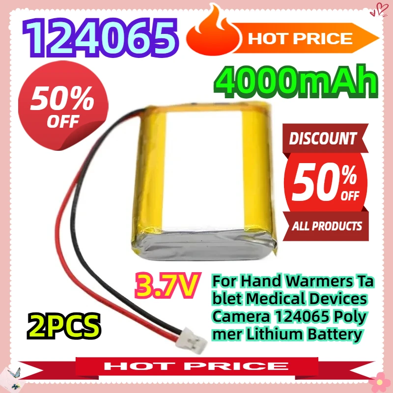 For Hand Warmers Tablet Medical Devices Camera 124065 Polymer Lithium Battery 3.7V 4000mAh 2pcs
For Hand Warmers Tablet Medical Devices Camera 124065 Polymer Lithium Battery 3.7V 4000mAh 2pcs