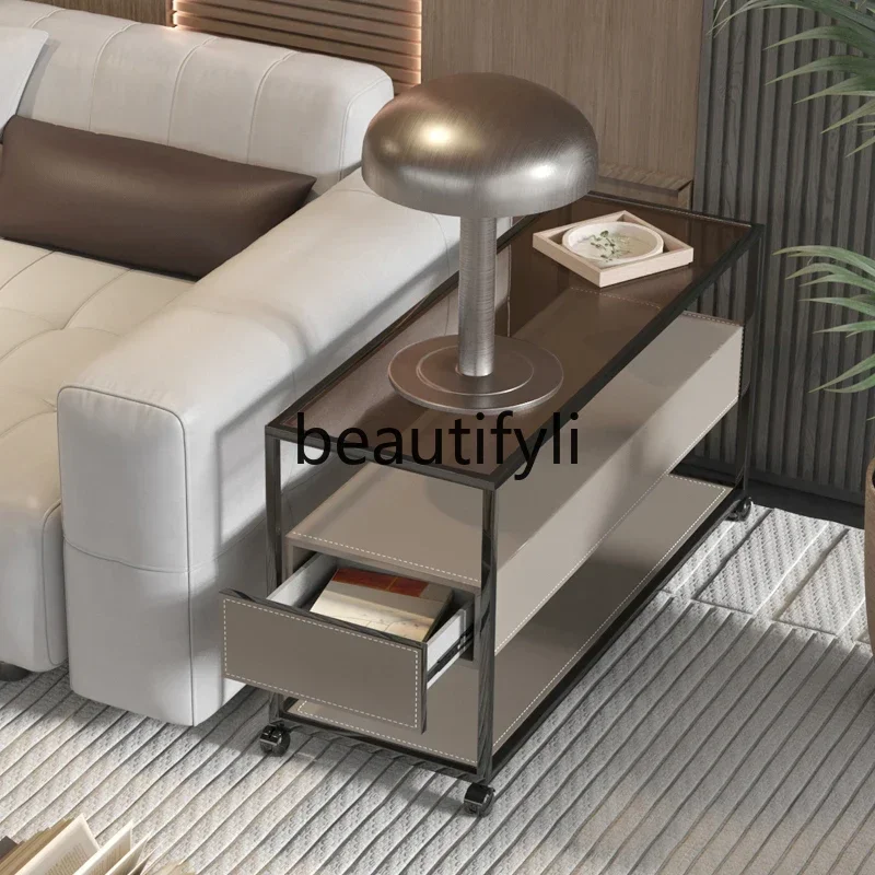 Modern simple living room side saddle leather small mobile light luxury glass corner few
Modern simple living room side saddle leather small mobile light luxury glass corner few