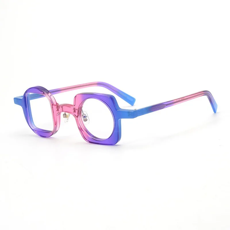 Transparent pink blue glasses frame fashionable literary and retro Japanese ultra-light round frame can be equipped
Transparent pink blue glasses frame fashionable literary and retro Japanese ultra-light round frame can be equipped