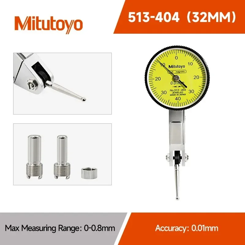 Измерительный индикатор Mitutoyo 513-404 высокоточной точности с магнитным основанием 32 мм, рычажный, японский измерительный инструмент, точность 0,01 мм
Измерительный индикатор Mitutoyo 513-404 высокоточной точности с магнитным основанием 32 мм, рычажный, японский измерительный инструмент, точность 0,01 мм
