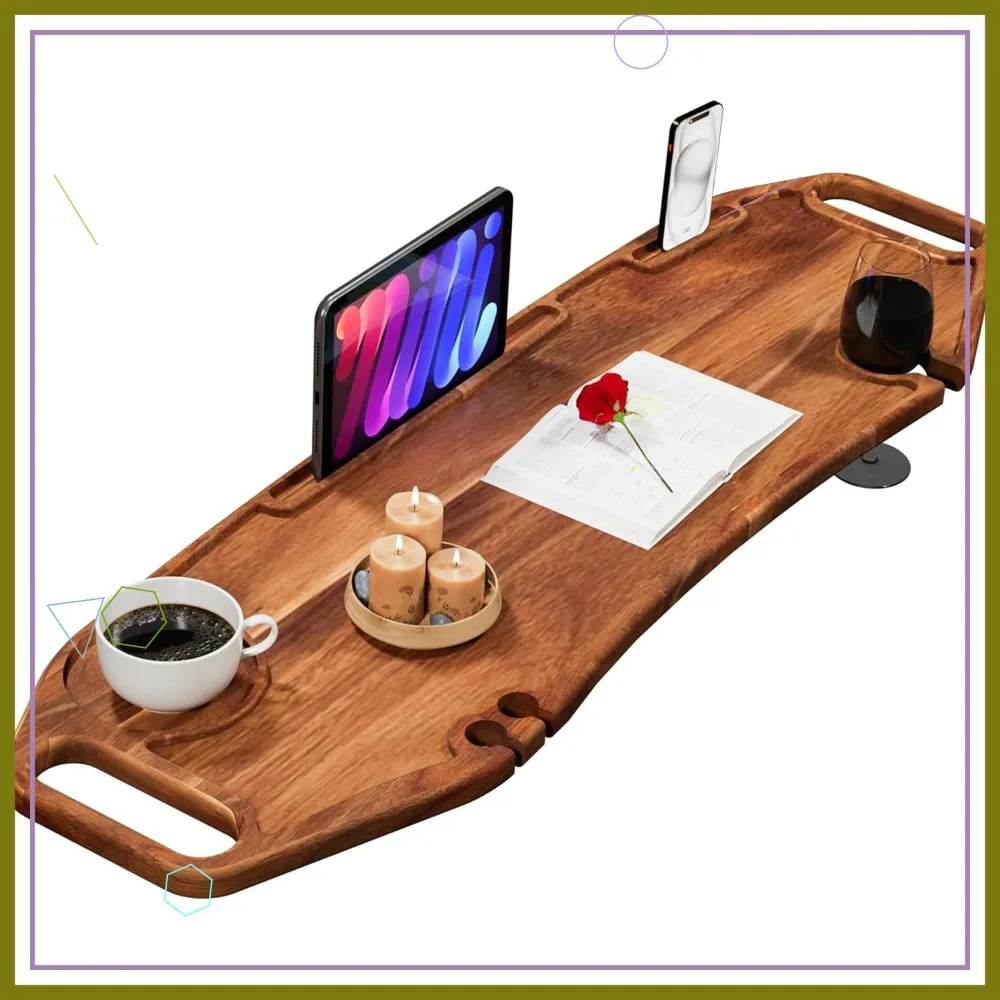 Premium Large Bathtub Tray, 35x10 Inch Acacia Wood, Waterproof & Adjustable Legs, No Tools Required for Luxury Bath Accessories
Premium Large Bathtub Tray, 35x10 Inch Acacia Wood, Waterproof & Adjustable Legs, No Tools Required for Luxury Bath Accessories