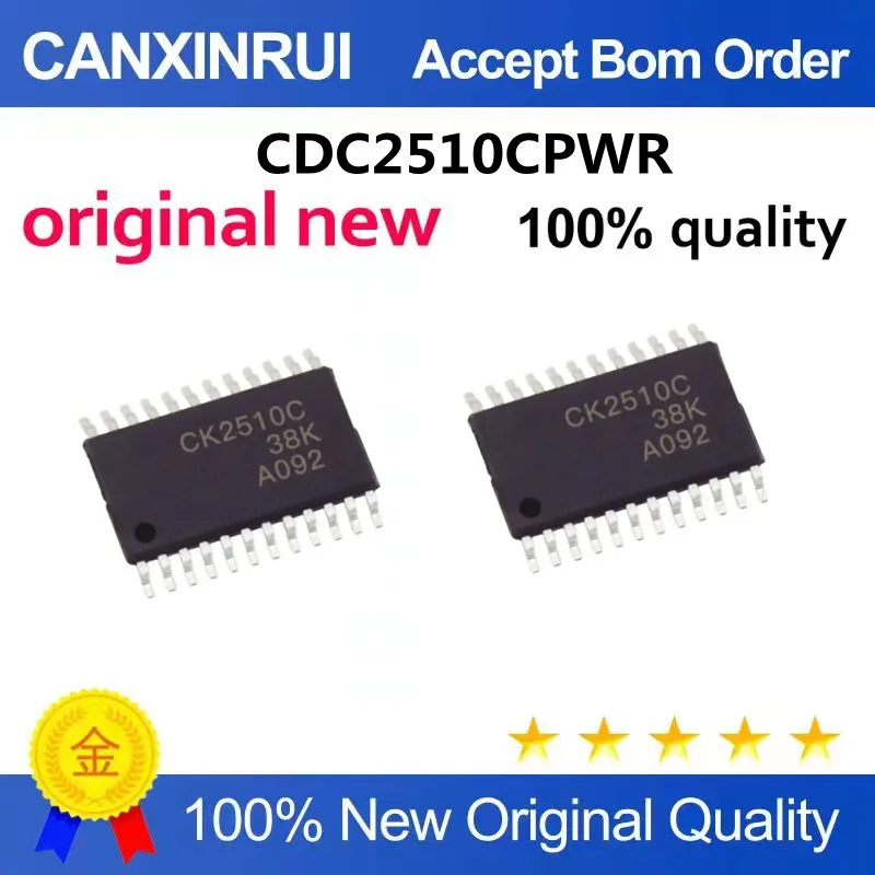 CDC2510 CDC2510CPWR silk screen CK2510C TSSOP-24 foot patch integrated circuit IC chip
CDC2510 CDC2510CPWR silk screen CK2510C TSSOP-24 foot patch integrated circuit IC chip