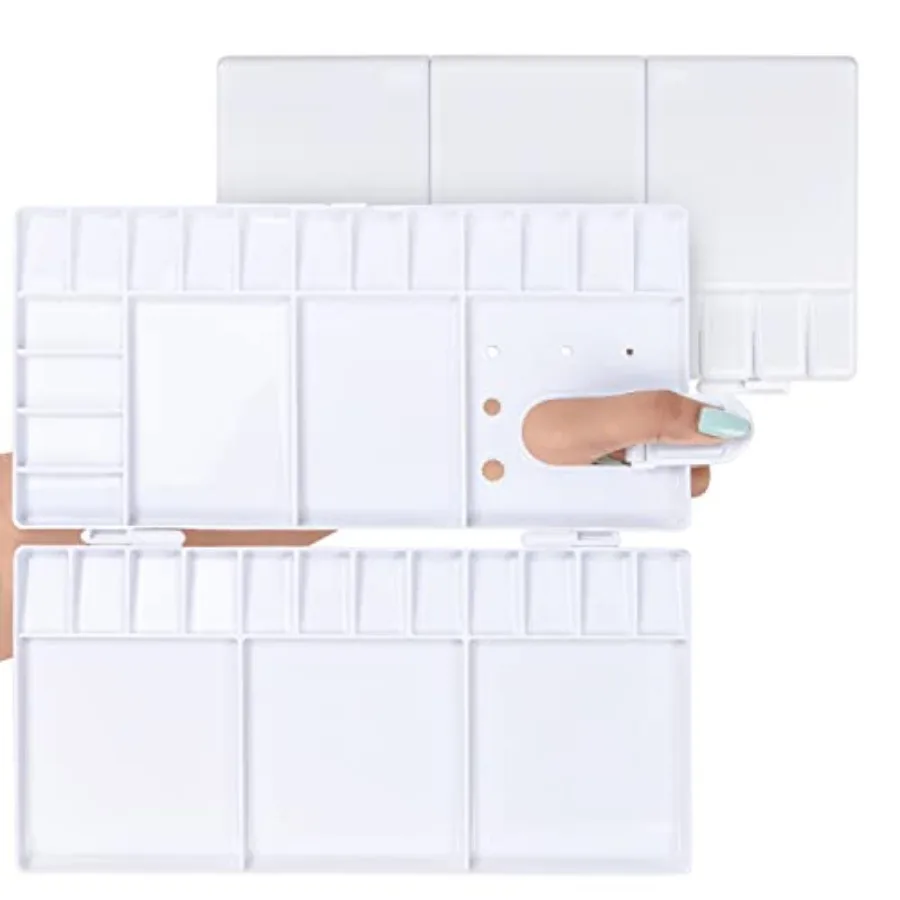 2 Pack Plastic Folding Paint Palette - 33 Empty Wells/Compartments - Portable/Travel White Artist Paint Tray Set for Watercolou
2 Pack Plastic Folding Paint Palette - 33 Empty Wells/Compartments - Portable/Travel White Artist Paint Tray Set for Watercolou