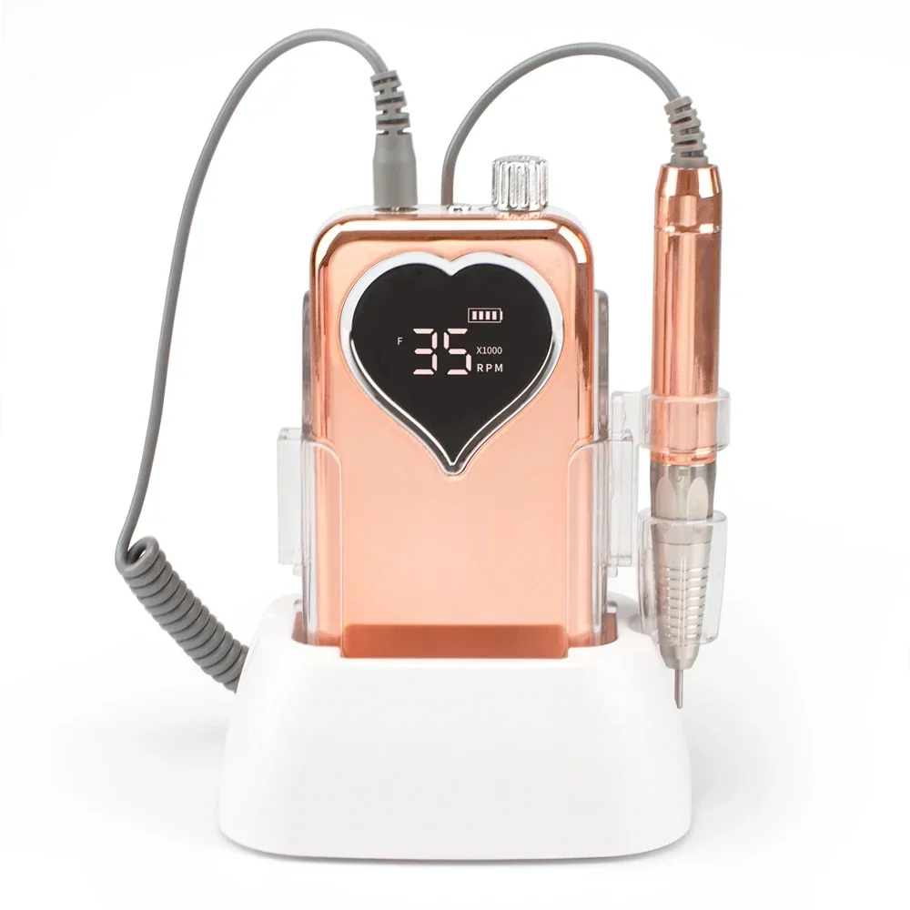 New Heart Shape Gradient Color 35000RPM Rechargeable Portable And Desktop Brushless Wireless E File Electric Nail Drill Machine
New Heart Shape Gradient Color 35000RPM Rechargeable Portable And Desktop Brushless Wireless E File Electric Nail Drill Machine