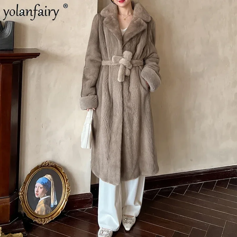 2023 Winter Real Fur Coat Women's Suit Collar Velvet Whole Mink Fur Coats for Women Long Fur Jackets Pull Sleeve Lace Up Style F
2023 Winter Real Fur Coat Women's Suit Collar Velvet Whole Mink Fur Coats for Women Long Fur Jackets Pull Sleeve Lace Up Style F