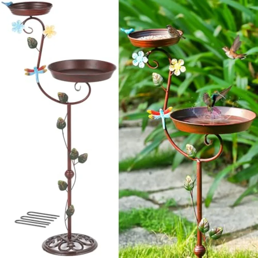 Bird Baths for Outdoors 43" Tall Cast Iron Bird Bath and Feeder Pedestal Bird Bath for Outside Metal Heavy Duty 2 in 1 Birdbath
Bird Baths for Outdoors 43" Tall Cast Iron Bird Bath and Feeder Pedestal Bird Bath for Outside Metal Heavy Duty 2 in 1 Birdbath