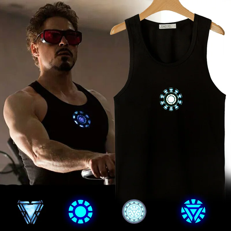 Светящаяся в темноте футболка-жилет Iron Man для мужчин, из чистого хлопка, облегающая, для спортзала, с эффектом пэчворк, на флисовой подкладке, Reactor Cl...
Светящаяся в темноте футболка-жилет Iron Man для мужчин, из чистого хлопка, облегающая, для спортзала, с эффектом пэчворк, на флисовой подкладке, Reactor Cl...