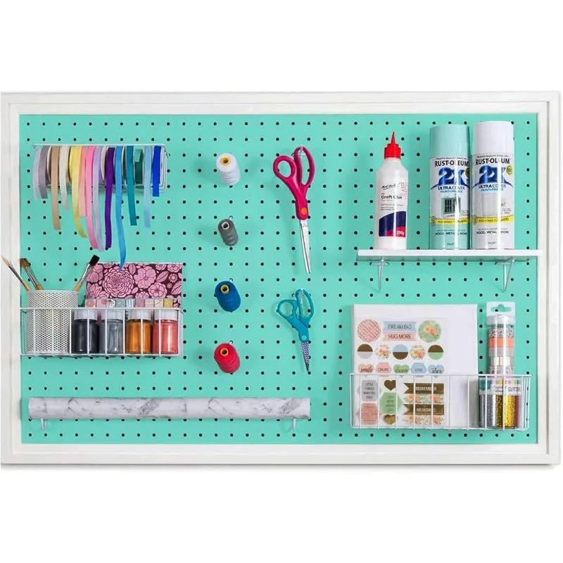 Craft Peg Board Organizer - Versatile Wall Storage Solution for Nursery, Retail Displays & Room Decor – Includes Free Shelf, Fit
Craft Peg Board Organizer - Versatile Wall Storage Solution for Nursery, Retail Displays & Room Decor – Includes Free Shelf, Fit