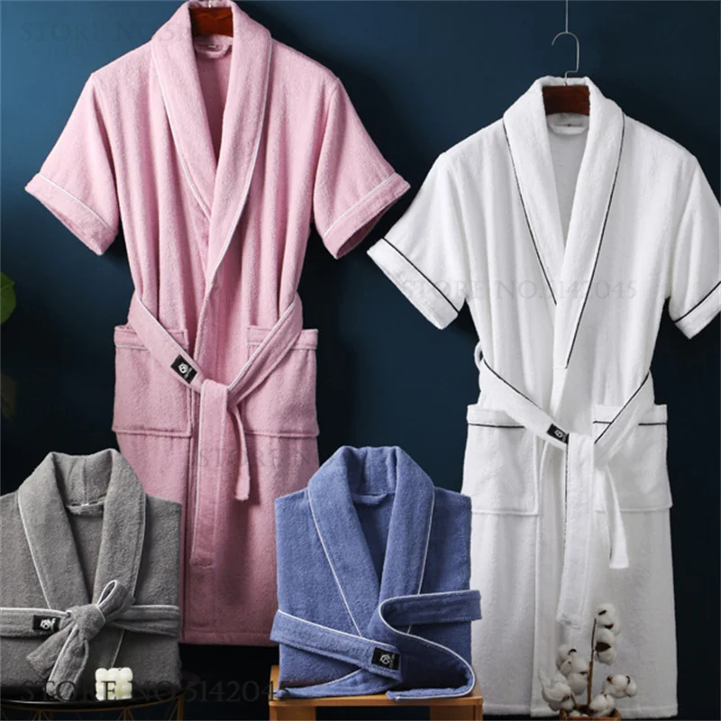 100% Cotton Terry Towel Bathrobe Kimono Gown Spring Summer Short Sleeve Couple Sleep Robe Home Clothes Loose Night Wear Negligee
100% Cotton Terry Towel Bathrobe Kimono Gown Spring Summer Short Sleeve Couple Sleep Robe Home Clothes Loose Night Wear Negligee