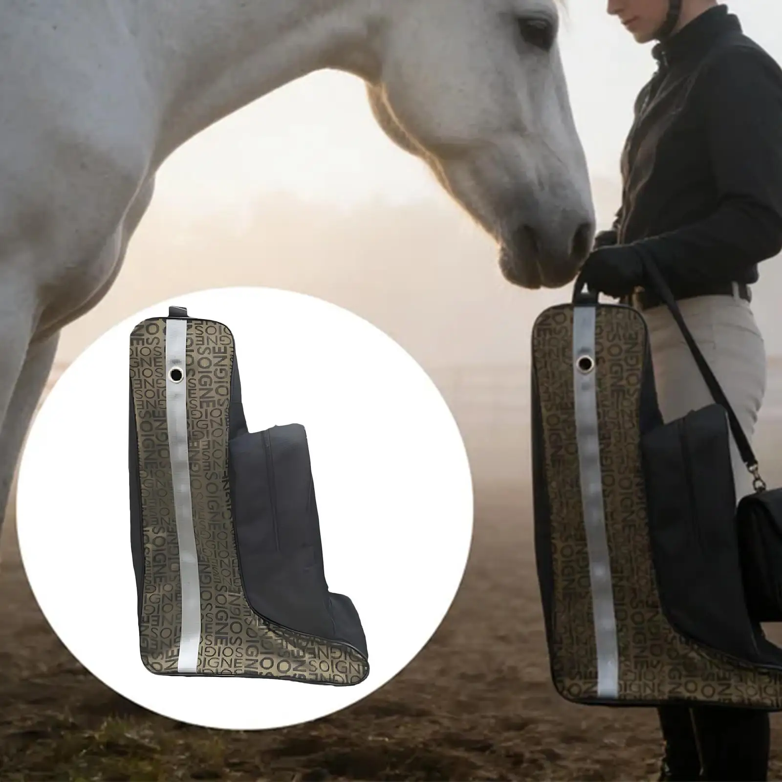 Equestrian Helmet Boot Bag Waterproof Oxford Cloth Storage Organizer with Handle for Equestrian Supplies
Equestrian Helmet Boot Bag Waterproof Oxford Cloth Storage Organizer with Handle for Equestrian Supplies