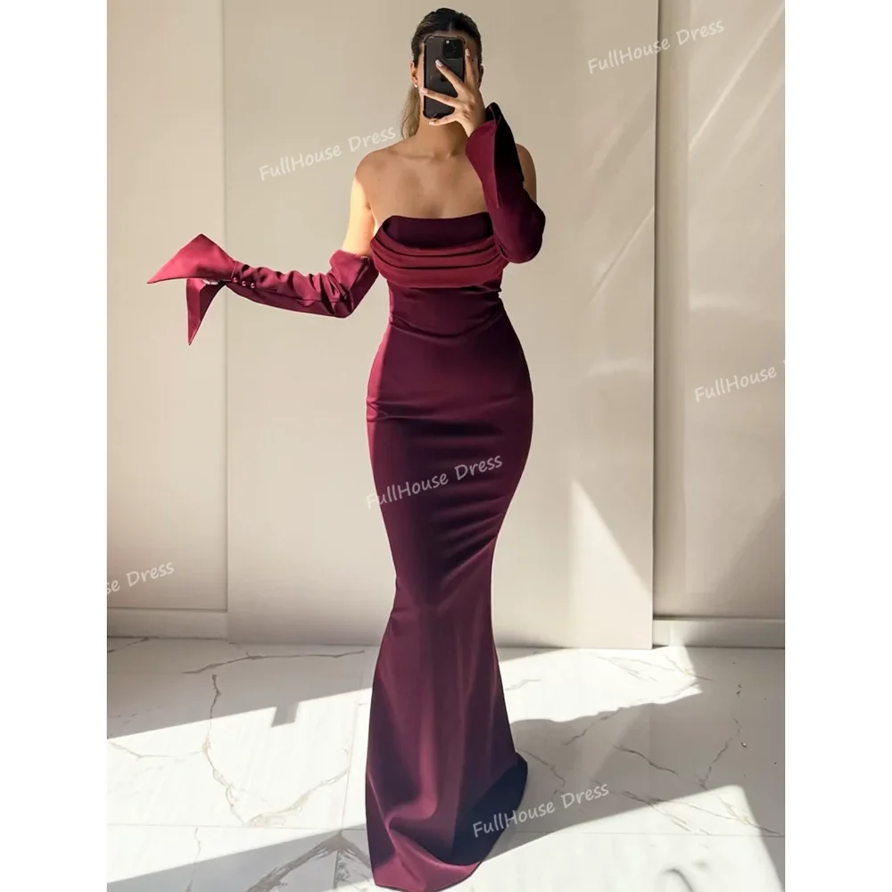 Custom Made Classic Boat Collar Pleated 3/4 Sleeve Sheath Evening Gown Lace up Back Long Party Dress with Train robes de soirée
Custom Made Classic Boat Collar Pleated 3/4 Sleeve Sheath Evening Gown Lace up Back Long Party Dress with Train robes de soirée