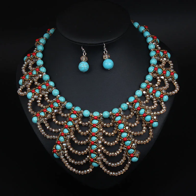 DIY accessories Cross-border Europe and the United States exaggerated bohemian turquoise woven necklace fake collar retro style
DIY accessories Cross-border Europe and the United States exaggerated bohemian turquoise woven necklace fake collar retro style