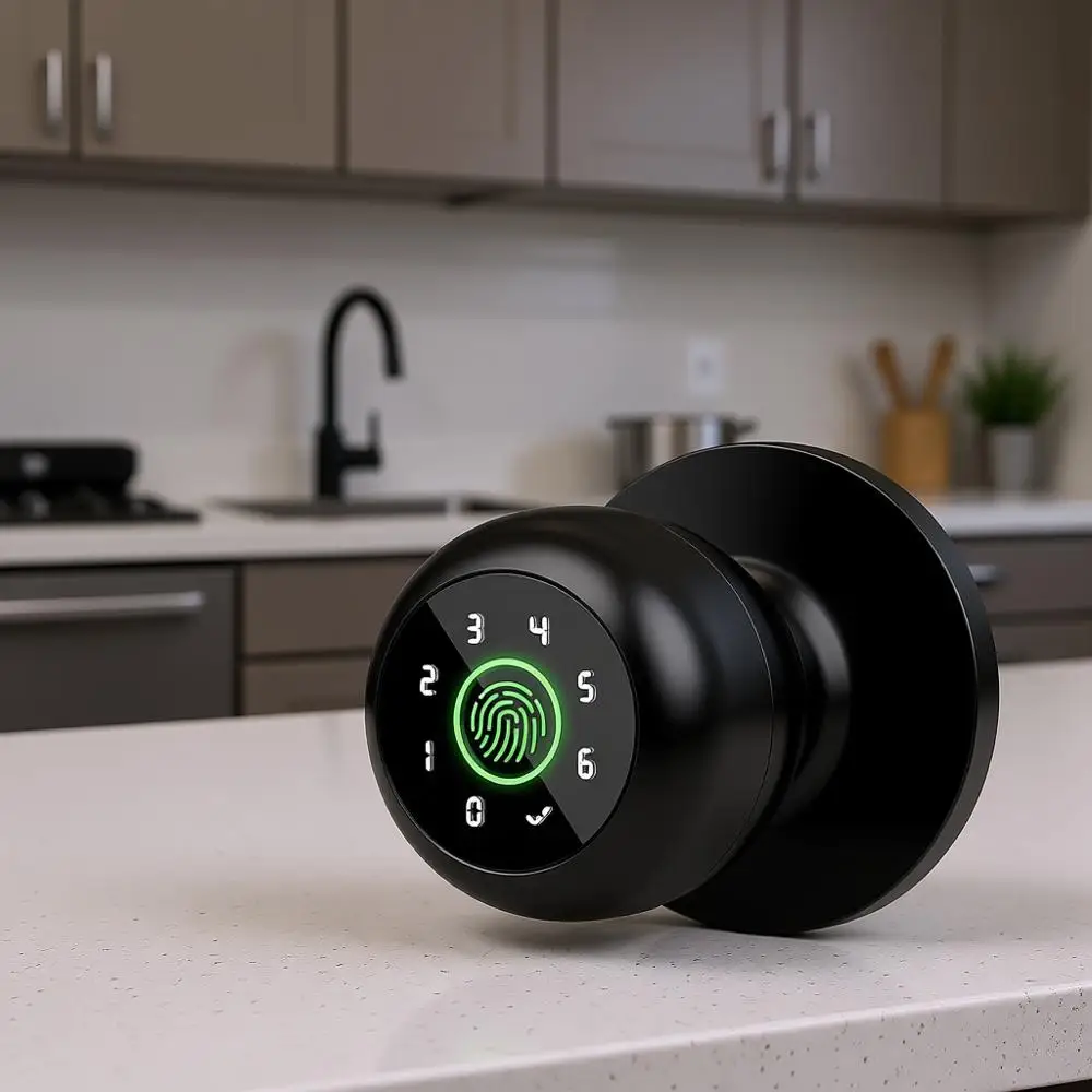 Умная дверная ручка 4-в-1 с отпечатком пальца, кодовой панелью, управлением через приложение, автоматической блокировкой, биометрическая, для спальни, гаража, дома и офиса
Умная дверная ручка 4-в-1 с отпечатком пальца, кодовой панелью, управлением через приложение, автоматической блокировкой, биометрическая, для спальни, гаража, дома и офиса