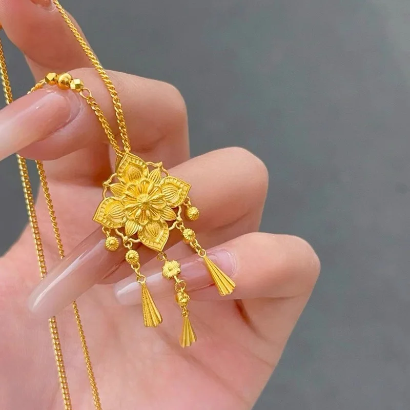 YJ New Chinese Style Retro Peony Tassel Necklace Luxury Small Court Style Gold Flower Silk Wealthy Pendant Women's Jewelry
YJ New Chinese Style Retro Peony Tassel Necklace Luxury Small Court Style Gold Flower Silk Wealthy Pendant Women's Jewelry